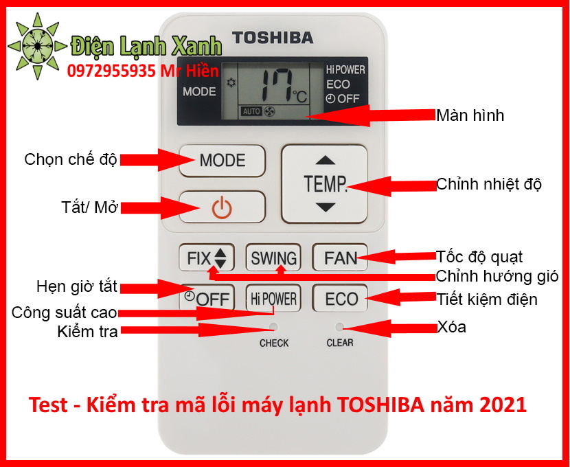 mã lỗi máy lạnh toshiba