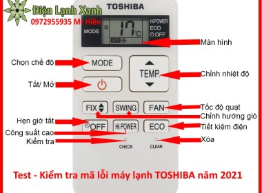 Mã lỗi máy lạnh toshiba